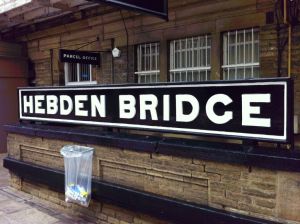 Hebden Bridge Station Nameboard