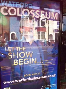 Poster advertising John Barrowman at the Watford Colosseum