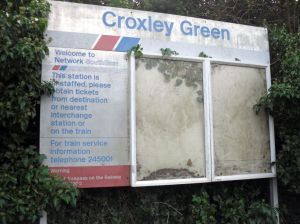 Photo of disused information boards at Croxley Green
