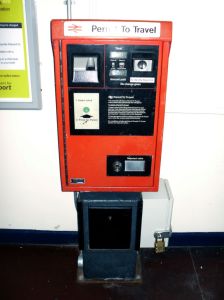 Permit to Travel machine Photo of Permit to Travel machine at Acton Bridge station
