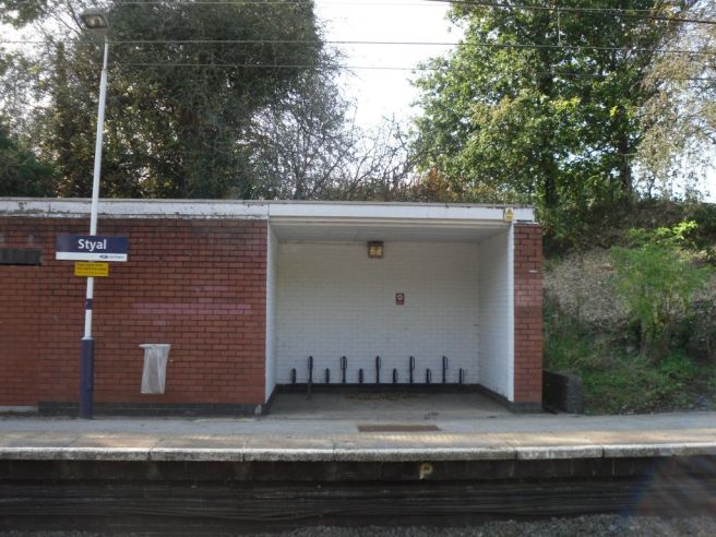 Photo of bicycle parking at Styal station