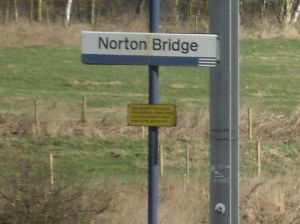 Photo of Norton Bridge station sign