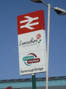 British Rail / Lancashire County Council sign at Burscough Bridge Interchange