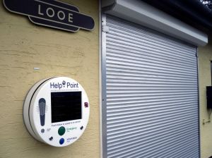 Shuttered up shop at Looe Station