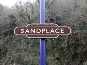 Photo of Sandplace station nameboard