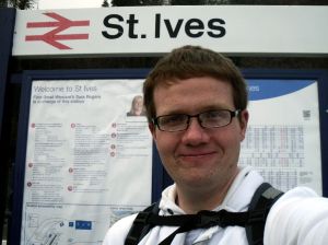 Robert under the St Ives sign