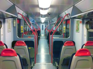 Empty interior of St Ives train