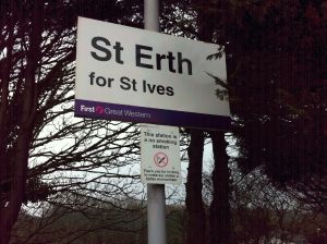 St Erth station nameboard
