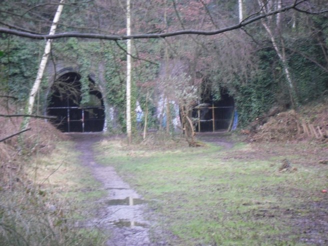 Disused tunnels on Parkland Walk near Highgate station