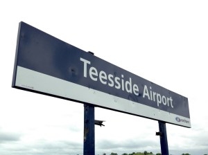 Teesside Airport sign