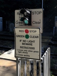 Level crossing lights at Ince & Elton