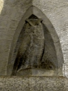 Owl carved at Heidelberger Platz